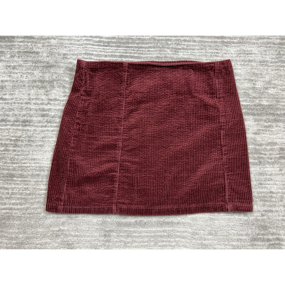Ashley Mason Skirt Juniors Medium Red Corduroy Mini 100% Cotton